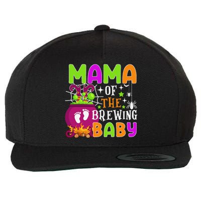 Mama Of Brewing Baby Halloween Theme Baby Shower Spooky Wool Snapback Cap