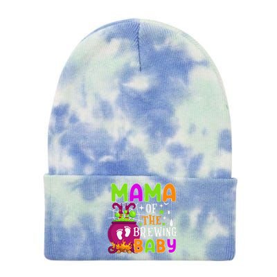 Mama Of Brewing Baby Halloween Theme Baby Shower Spooky Tie Dye 12in Knit Beanie