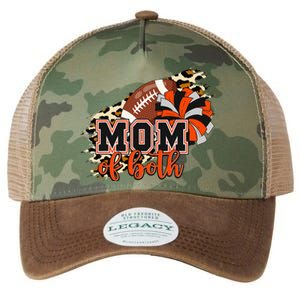 Mom Of Both Football Cheer Orange Black Pom Legacy Tie Dye Trucker Hat