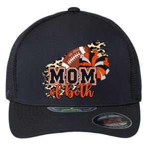 Mom Of Both Football Cheer Orange Black Pom Flexfit Unipanel Trucker Cap