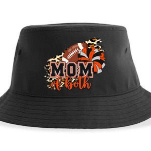 Mom Of Both Football Cheer Orange Black Pom Sustainable Bucket Hat