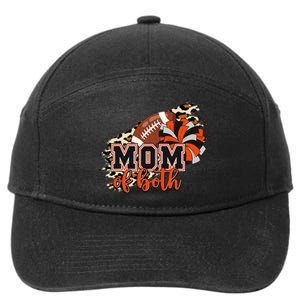 Mom Of Both Football Cheer Orange Black Pom 7-Panel Snapback Hat