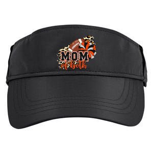 Mom Of Both Football Cheer Orange Black Pom Adult Drive Performance Visor