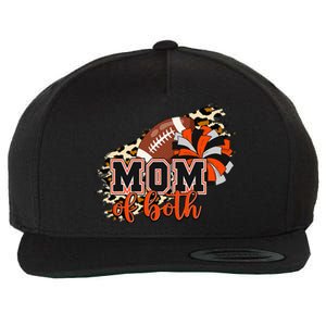 Mom Of Both Football Cheer Orange Black Pom Wool Snapback Cap