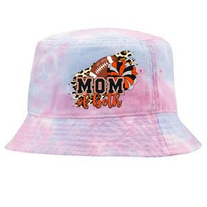 Mom Of Both Football Cheer Orange Black Pom Tie-Dyed Bucket Hat