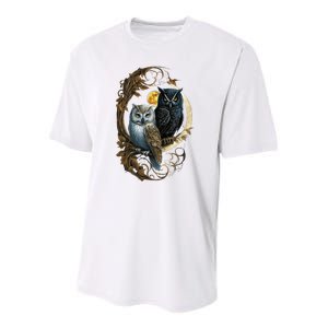 Moon Owl Birds Owl Gifts Youth Performance Sprint T-Shirt