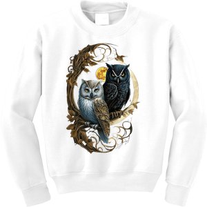 Moon Owl Birds Owl Gifts Kids Sweatshirt