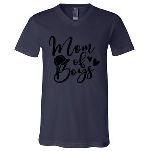 Mom Of Boys Hat Gift For Mom Mothers Day V-Neck T-Shirt