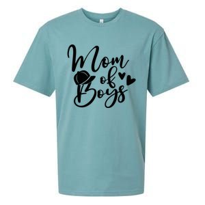 Mom Of Boys Hat Gift For Mom Mothers Day Sueded Cloud Jersey T-Shirt