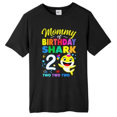 Mommy Of Birthday Shark 2nd Matching Oufit Party For Family Tall Fusion ChromaSoft Performance T-Shirt