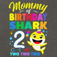 Mommy Of Birthday Shark 2nd Matching Oufit Party For Family Cotton Canvas Backpack