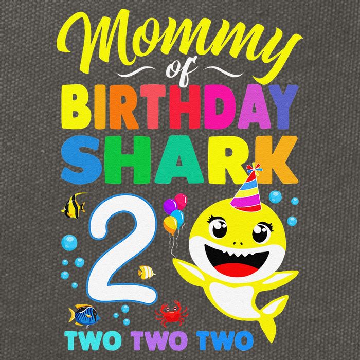 Mommy Of Birthday Shark 2nd Matching Oufit Party For Family Cotton Canvas Backpack