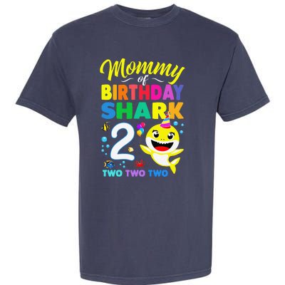 Mommy Of Birthday Shark 2nd Matching Oufit Party For Family Garment-Dyed Heavyweight T-Shirt