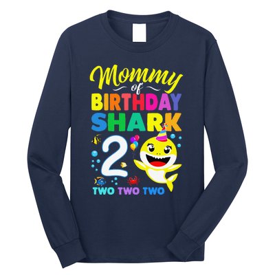 Mommy Of Birthday Shark 2nd Matching Oufit Party For Family Long Sleeve Shirt