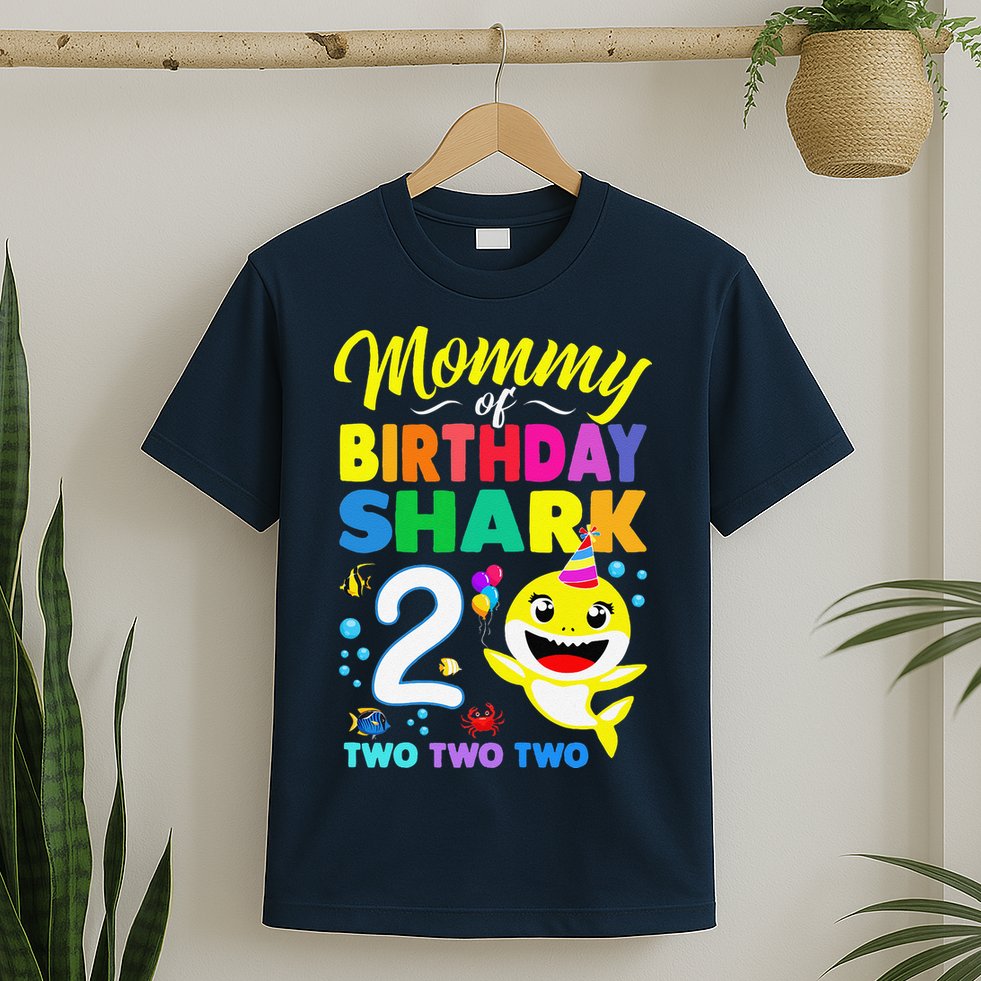 Mommy Of Birthday Shark 2nd Matching Oufit Party For Family T-Shirt