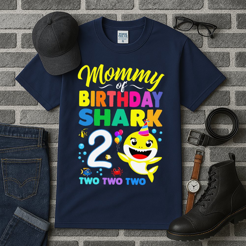 Mommy Of Birthday Shark 2nd Matching Oufit Party For Family Tall T-Shirt