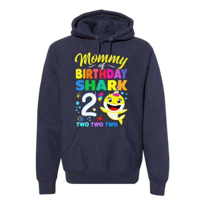 Mommy Of Birthday Shark 2nd Matching Oufit Party For Family Premium Hoodie