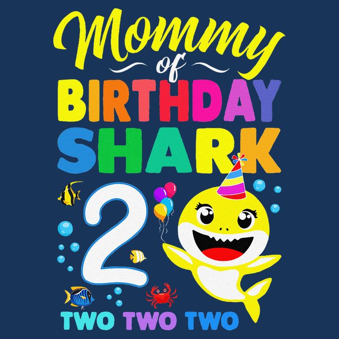 Mommy Of Birthday Shark 2nd Matching Oufit Party For Family 16 in Basic Backpack