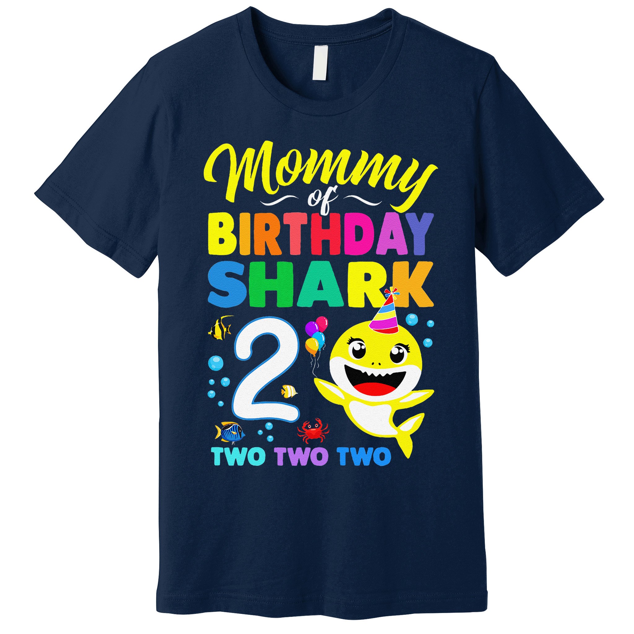Mommy Of Birthday Shark 2nd Matching Oufit Party For Family Premium T-Shirt
