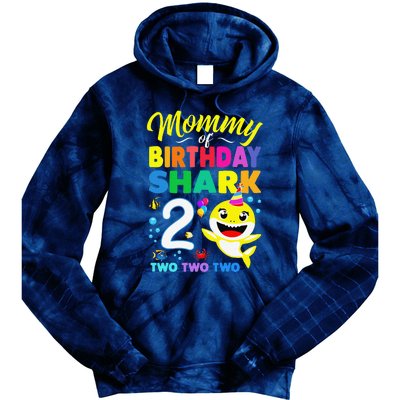 Mommy Of Birthday Shark 2nd Matching Oufit Party For Family Tie Dye Hoodie