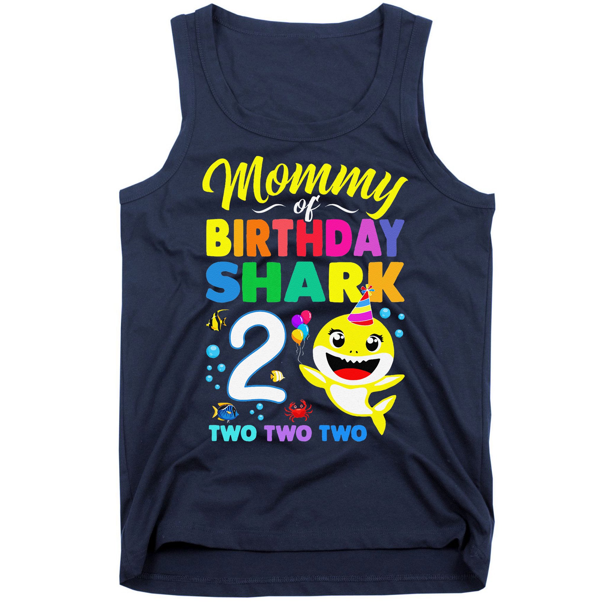 Mommy Of Birthday Shark 2nd Matching Oufit Party For Family Tank Top