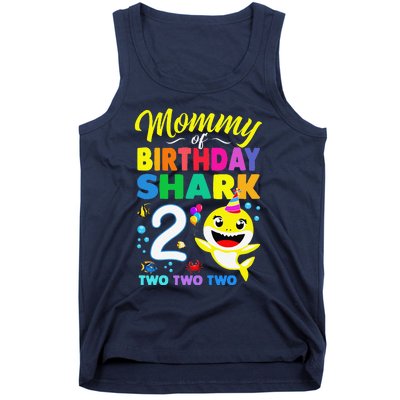 Mommy Of Birthday Shark 2nd Matching Oufit Party For Family Tank Top