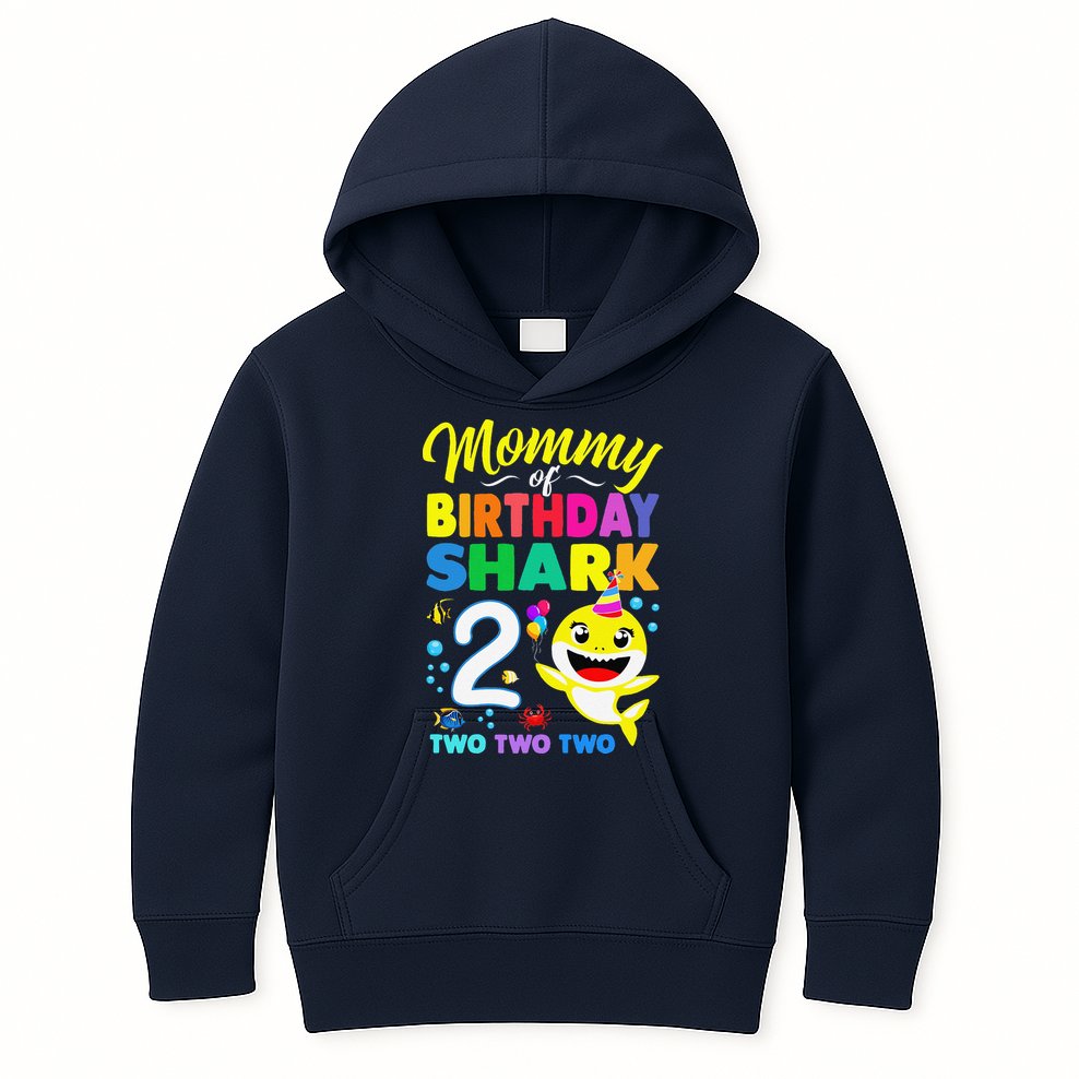 Mommy Of Birthday Shark 2nd Matching Oufit Party For Family Kids Hoodie