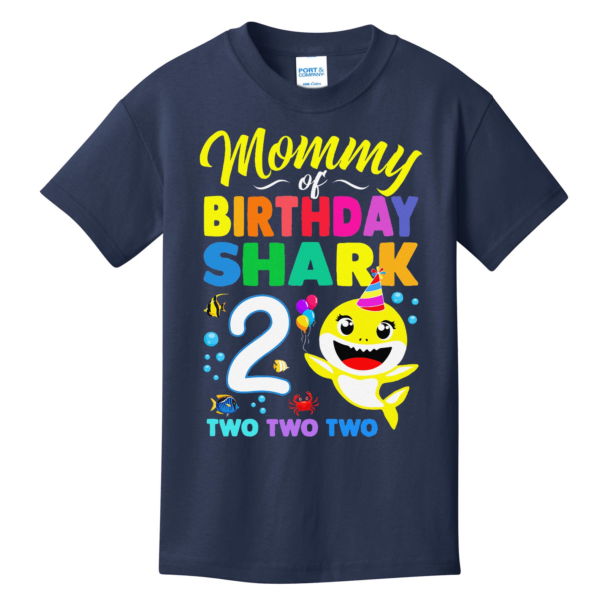 Mommy Of Birthday Shark 2nd Matching Oufit Party For Family Kids T-Shirt