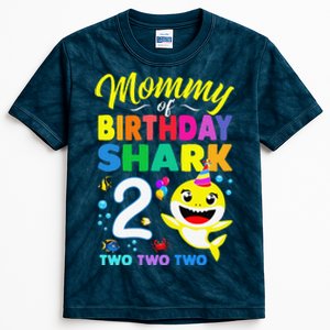 Mommy Of Birthday Shark 2nd Matching Oufit Party For Family Kids Tie-Dye T-Shirt