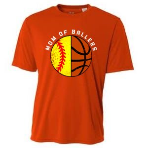 Mom Of Ballers Funny Softball Basketball Mom Gift Cooling Performance Crew T-Shirt