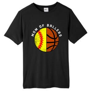 Mom Of Ballers Funny Softball Basketball Mom Gift Tall Fusion ChromaSoft Performance T-Shirt