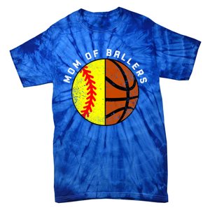 Mom Of Ballers Funny Softball Basketball Mom Gift Tie-Dye T-Shirt