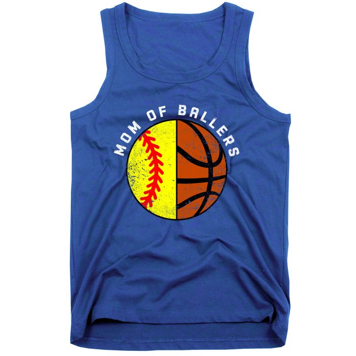 Mom Of Ballers Funny Softball Basketball Mom Gift Tank Top