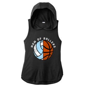 Mom Of Ballers Funny Volleyball Basketball Mom Great Gift Ladies PosiCharge Tri-Blend Wicking Draft Hoodie Tank