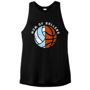 Mom Of Ballers Funny Volleyball Basketball Mom Great Gift Ladies PosiCharge Tri-Blend Wicking Tank