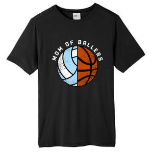 Mom Of Ballers Funny Volleyball Basketball Mom Great Gift Tall Fusion ChromaSoft Performance T-Shirt