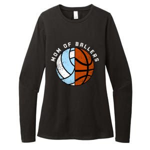 Mom Of Ballers Funny Volleyball Basketball Mom Great Gift Womens CVC Long Sleeve Shirt