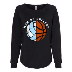 Mom Of Ballers Funny Volleyball Basketball Mom Great Gift Womens California Wash Sweatshirt