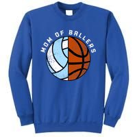 Mom Of Ballers Funny Volleyball Basketball Mom Great Gift Sweatshirt