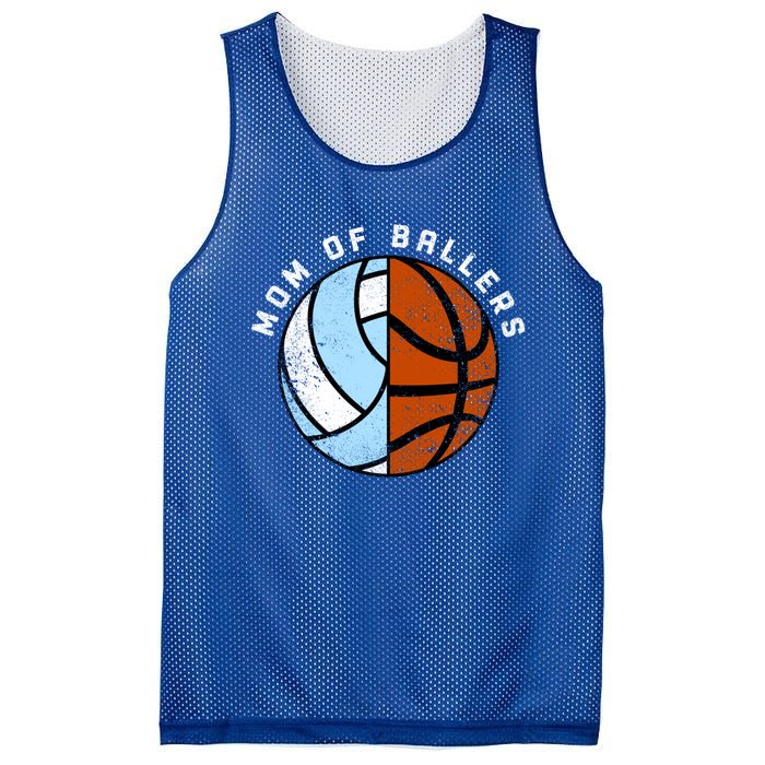 Mom Of Ballers Funny Volleyball Basketball Mom Great Gift Mesh Reversible Basketball Jersey Tank