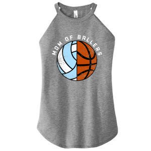 Mom Of Ballers Funny Volleyball Basketball Mom Great Gift Women's Perfect Tri Rocker Tank