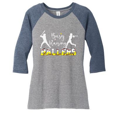 Mom Of Both Baseball Son Softball Daughter Mothers Day Gifts Women's Tri-Blend 3/4-Sleeve Raglan Shirt