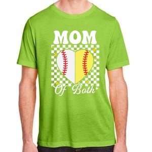 Mom Of Both Baseball Softball Heart Leopard Mothers Day Mama Meaningful Gift Adult ChromaSoft Performance T-Shirt