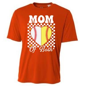 Mom Of Both Baseball Softball Heart Leopard Mothers Day Mama Meaningful Gift Cooling Performance Crew T-Shirt