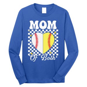 Mom Of Both Baseball Softball Heart Leopard Mothers Day Mama Meaningful Gift Long Sleeve Shirt