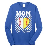 Mom Of Both Baseball Softball Heart Leopard Mothers Day Mama Meaningful Gift Long Sleeve Shirt