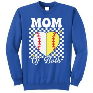 Mom Of Both Baseball Softball Heart Leopard Mothers Day Mama Meaningful Gift Sweatshirt