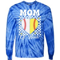 Mom Of Both Baseball Softball Heart Leopard Mothers Day Mama Meaningful Gift Tie-Dye Long Sleeve Shirt