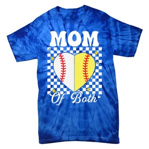 Mom Of Both Baseball Softball Heart Leopard Mothers Day Mama Meaningful Gift Tie-Dye T-Shirt