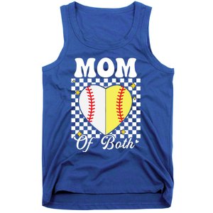 Mom Of Both Baseball Softball Heart Leopard Mothers Day Mama Meaningful Gift Tank Top